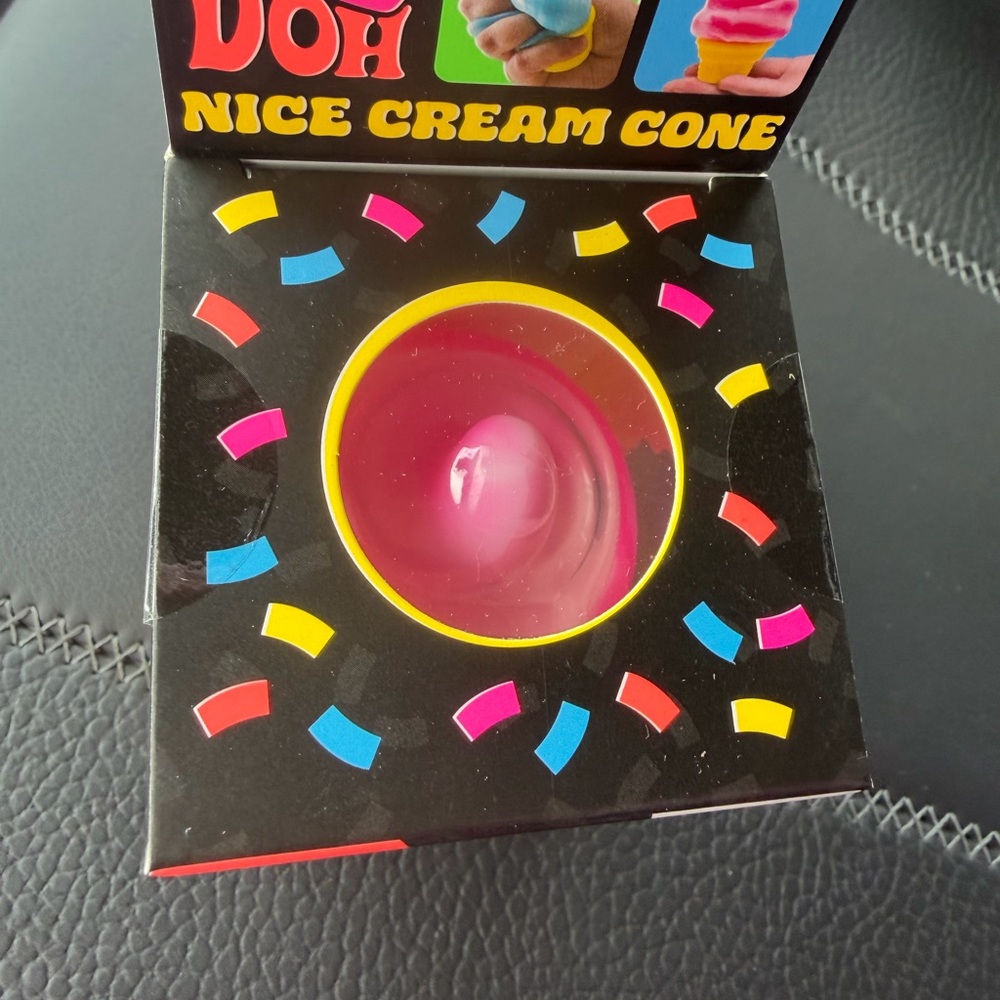 Nee Nice Cream Cone Pink & Yellow Squeeze Toy - Picture 3 of 5